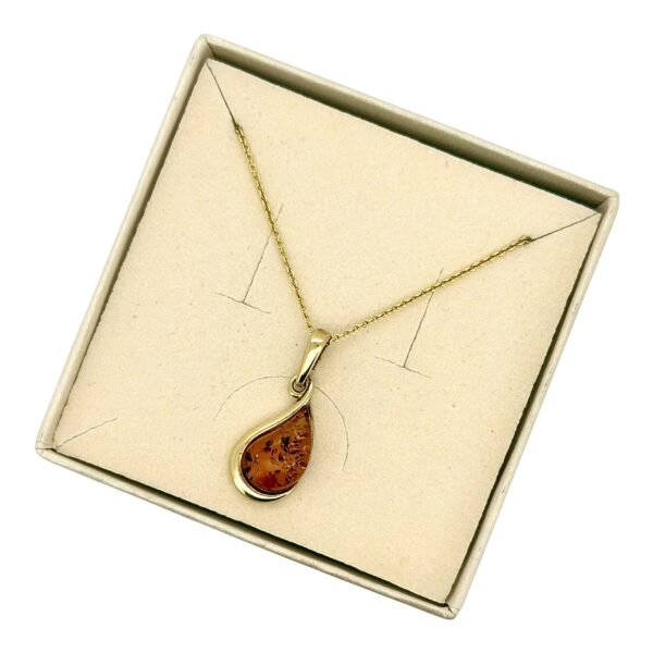 WISIOREK ZŁOTY Z CERTYFIKOWANYM BURSZTYNEM ZAWIESZKA SREBRO POZŁACANE 925