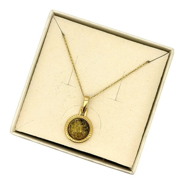 WISIOREK ZŁOTY Z CERTYFIKOWANYM BURSZTYNEM ZAWIESZKA SREBRO POZŁACANE 925