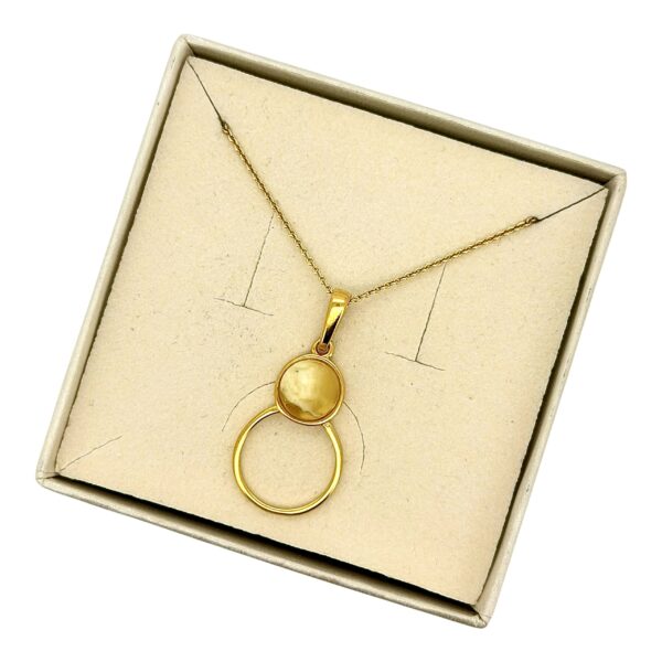 WISIOREK ZŁOTY Z CERTYFIKOWANYM BURSZTYNEM ZAWIESZKA SREBRO POZŁACANE 925