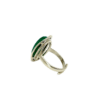 PIERŚCIONEK SREBRNY REGULOWANY Z MALACHITEM – OWALNY – SREBRO 925