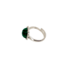 PIERŚCIONEK SREBRNY REGULOWANY Z MALACHITEM – OKRĄGŁY – SREBRO 925