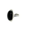 PIERŚCIONEK SREBRNY REGULOWANY Z ONYKSEM – OWALNY – SREBRO 925