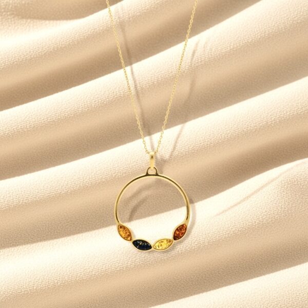 WISIOREK ZŁOTY Z CERTYFIKOWANYM BURSZTYNEM ZAWIESZKA SREBRO POZŁACANE 925