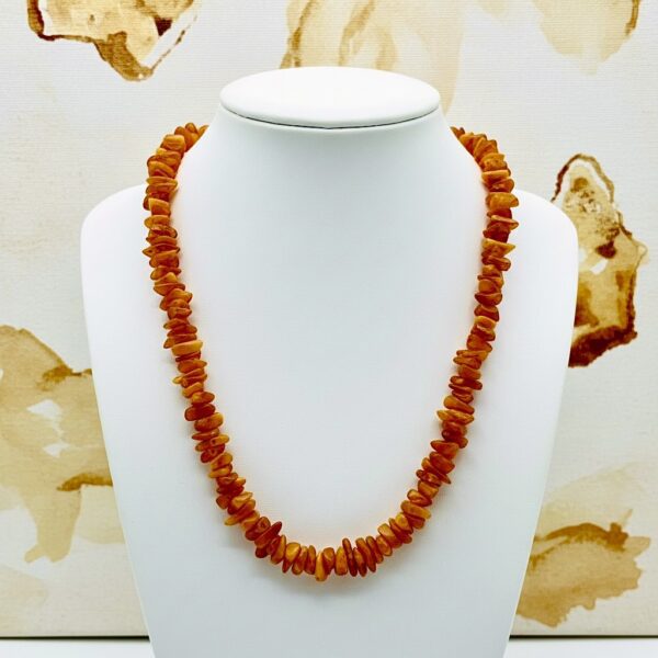 Naszyjnik z Surowego Bursztynu Certyfikowanego ręcznie wykonany na Tarczycę