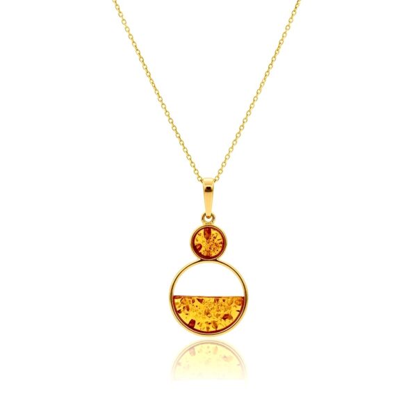 WISIOREK ZŁOTY Z CERTYFIKOWANYM BURSZTYNEM ZAWIESZKA SREBRO POZŁACANE 925