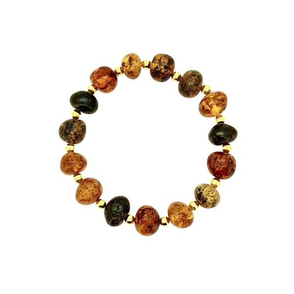 BRANSOLETKA z CERTYFIKOWANYM BURSZTYNEM Naturalna na Gumce Piękna ŚLICZNA