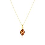 WISIOREK ZŁOTY Z CERTYFIKOWANYM BURSZTYNEM ZAWIESZKA SREBRO POZŁACANE 925