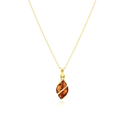 WISIOREK ZŁOTY Z CERTYFIKOWANYM BURSZTYNEM ZAWIESZKA SREBRO POZŁACANE 925