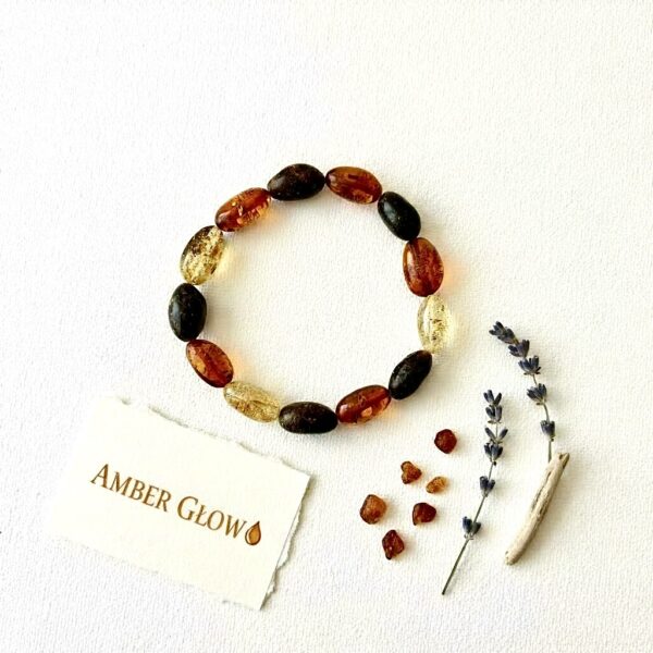 Photoroom_20260209_131610 Bransoletka z certyfikowanym bursztynem - bursztyn szlifowany - Bransoletka na gumce
