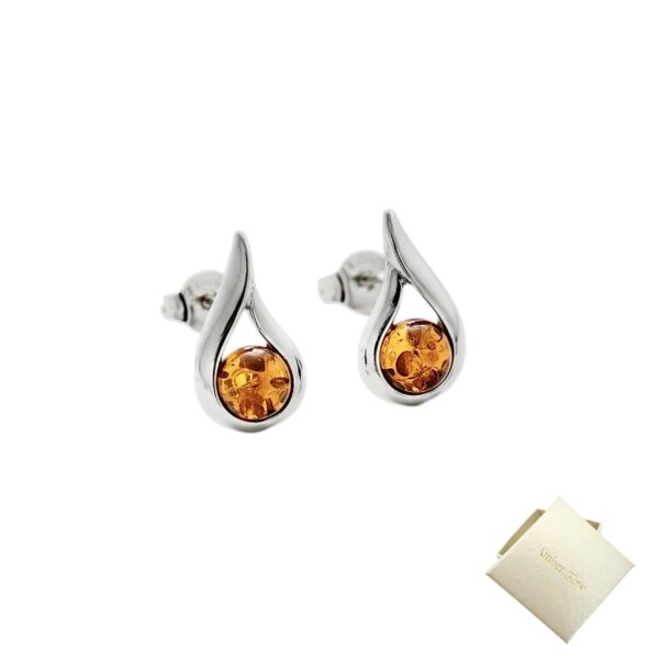 KOLCZYKI SREBRNE Z CERTYFIKOWANYM BURSZTYNEM - DELIKATNE - SREBRO 925