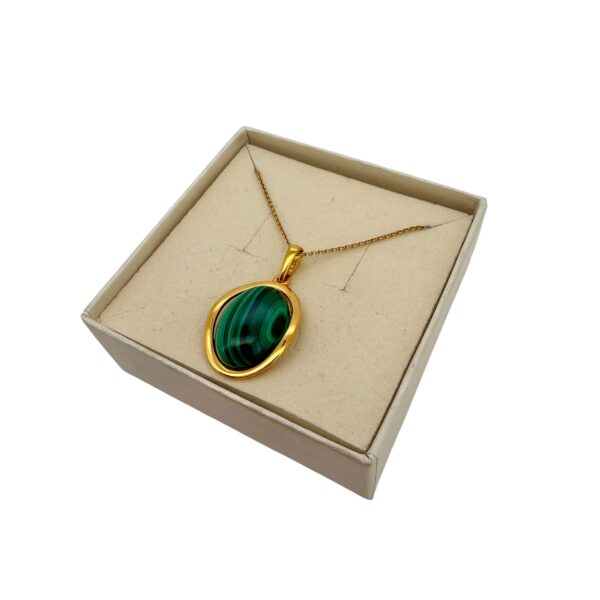 WISIOREK ZŁOTY Z MALACHITEM SREBRO POZŁACANE 925