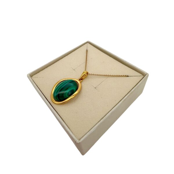 WISIOREK ZŁOTY Z MALACHITEM SREBRO POZŁACANE 925