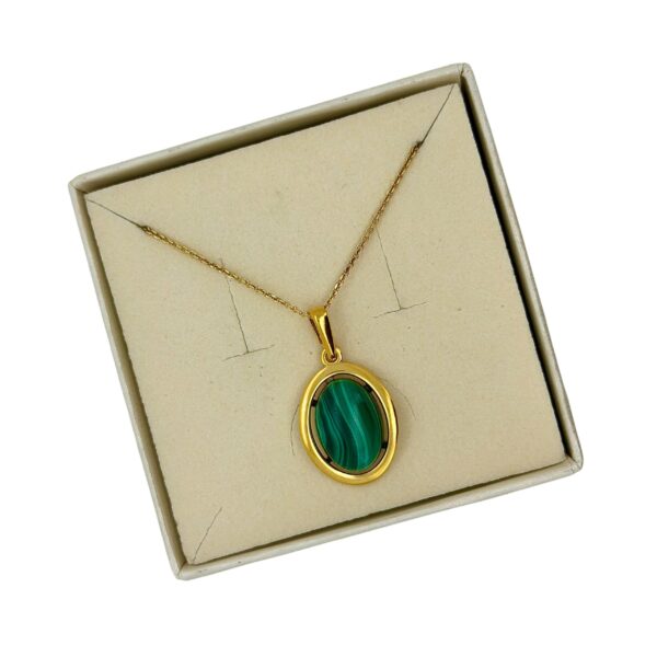 WISIOREK ZŁOTY Z MALACHITEM SREBRO POZŁACANE 925