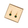 KOLCZYKI ZŁOTE z MALACHITEM – OKRĄGŁE – SREBRO POZŁACANE 925 - ZAPIĘCIE ANGIELSKIE