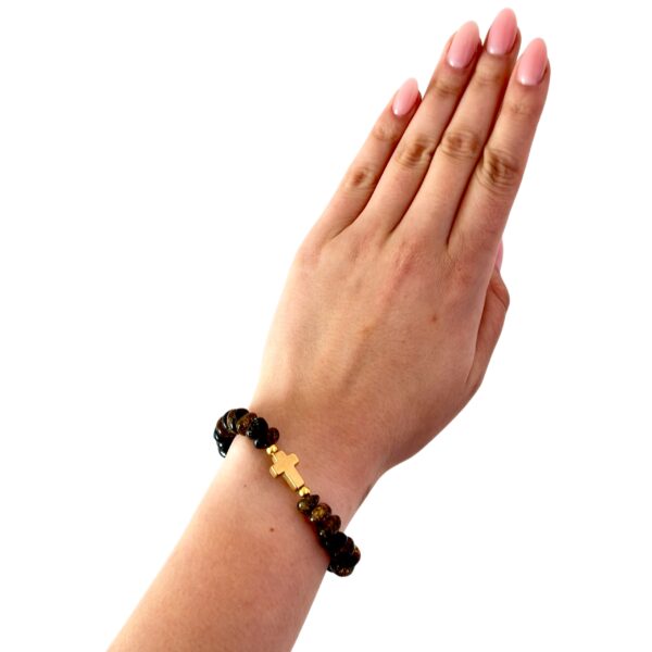 IMG_3584-Photoroom BRANSOLETKA Z CERTYFIKOWANYM BURSZTYNEM - KRZYŻYK - NA GUMCE