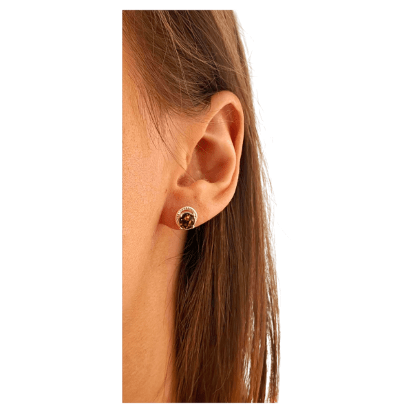 KOLCZYKI SREBRNE Z CERTYFIKOWANYM BURSZTYNEM SZTYFT