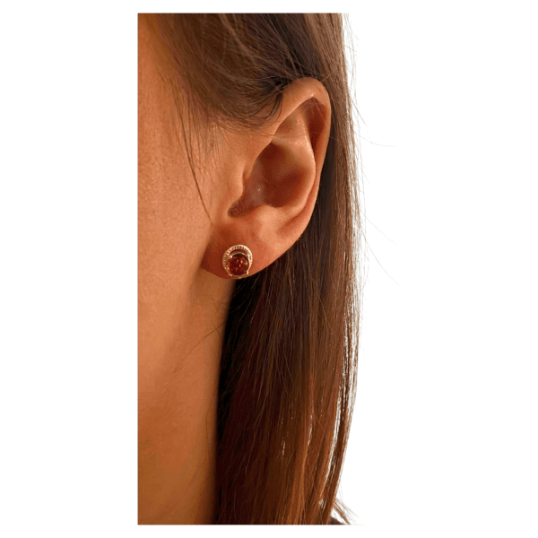 KOLCZYKI SREBRNE Z CERTYFIKOWANYM BURSZTYNEM SZTYFT