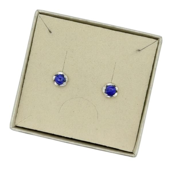 KOLCZYKI SREBRNE z LAPISEM LAZULI – DELIKATNE – SREBRO 925