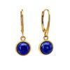 KOLCZYKI ZŁOTE z LAPISEM LAZULI – OKRĄGŁE – SREBRO POZŁACANE 925 - ZAPIĘCIE ANGIELSKIE