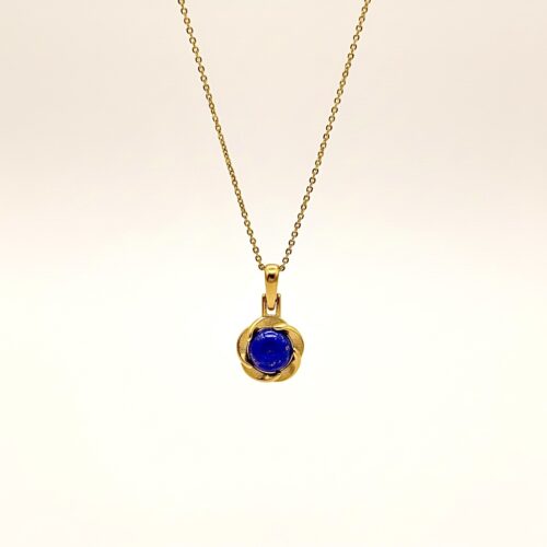 WISIOREK ZŁOTY z LAPISEM LAZULI SREBRO POZŁACANE 925