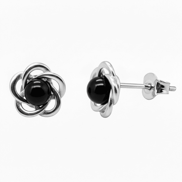 Photoroom_20260315_154042 KOLCZYKI SREBRNE z ONYKSEM – KWIATKI – SREBRO 925