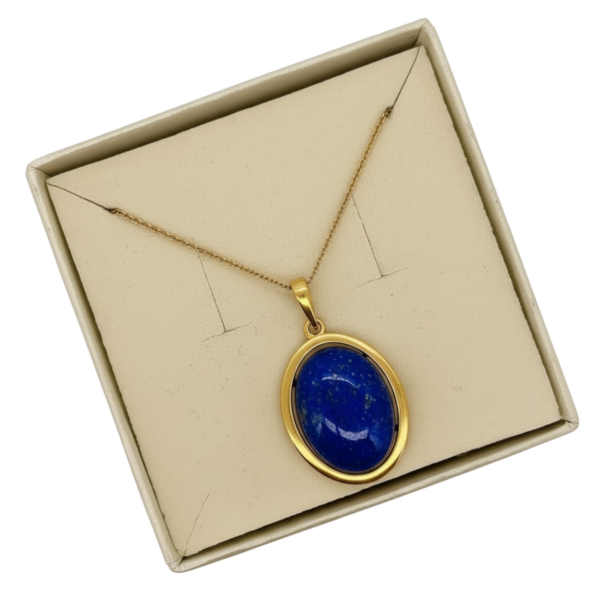 WISIOREK ZŁOTY Z LAPISEM LAZULI SREBRO POZŁACANE 925