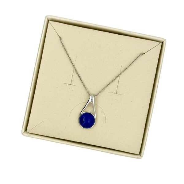 WISIOREK SREBRNY z LAPISEM LAZULI – MINIMALISTYCZNY – SREBRO 925