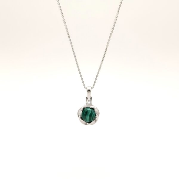 WISIOREK SREBRNY z MALACHITEM SREBRO 925