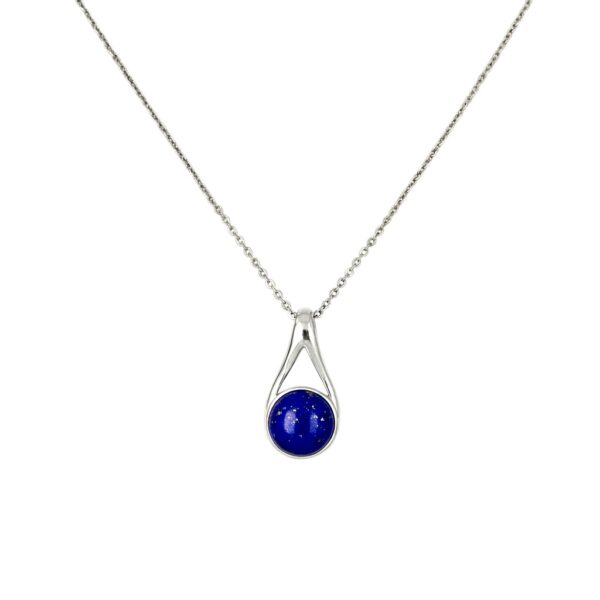 WISIOREK SREBRNY z LAPISEM LAZULI – MINIMALISTYCZNY – SREBRO 925