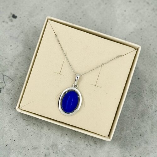 WISIOREK SREBRNY Z LAPISEM LAZULI SREBRO 925