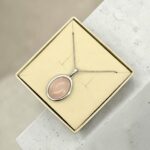 WISIOREK SREBRNY Z DUŻYM KWARCEM RÓŻOWYM SREBRO 925