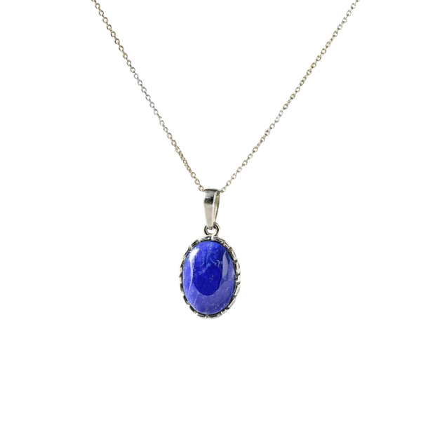 WISIOREK SREBRNY Z DUŻYM NATURALNYM LAPISEM LAZULI SREBRO 925