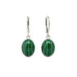 KOLCZYKI SREBRNE z DUŻYM MALACHITEM – SREBRO 925 – ZAPIĘCIE ANGIELSKIE (Kopia)