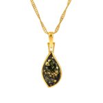 WISIOREK SREBRNY Z CERTYFIKOWANYM BURSZTYNEM SREBRO POZŁACANE 925