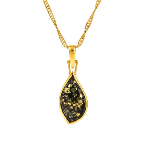 WISIOREK SREBRNY Z CERTYFIKOWANYM BURSZTYNEM SREBRO POZŁACANE 925