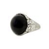 PIERŚCIONEK SREBRNY REGULOWANY Z ONYKSEM KAMIENIEM SIŁY SREBRO 925