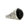 PIERŚCIONEK SREBRNY REGULOWANY Z ONYKSEM KAMIENIEM SIŁY SREBRO 925