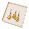 kolczyki i wisiorek srebro 925 z naturalnym cytrynowym bursztynem amberglow